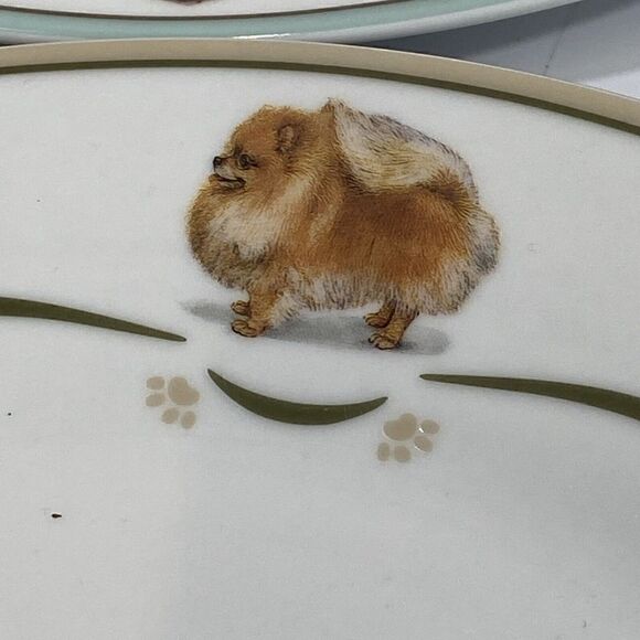 Rare Danbury Mint Pomeranian Dog Dinnerware Dinner Plates Set Of (4) 10.5” - Picture 7 of 16
